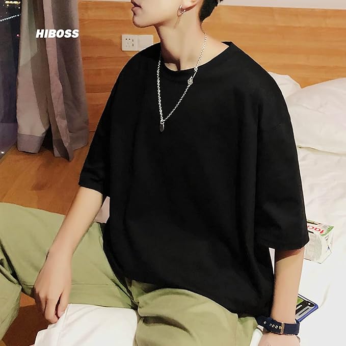 tシャツ メンズ 半袖 長袖 大きいサイズ 7分袖 無地 ラウンドカット おしゃれ ゆったり 夏服 メンズ tシャツ