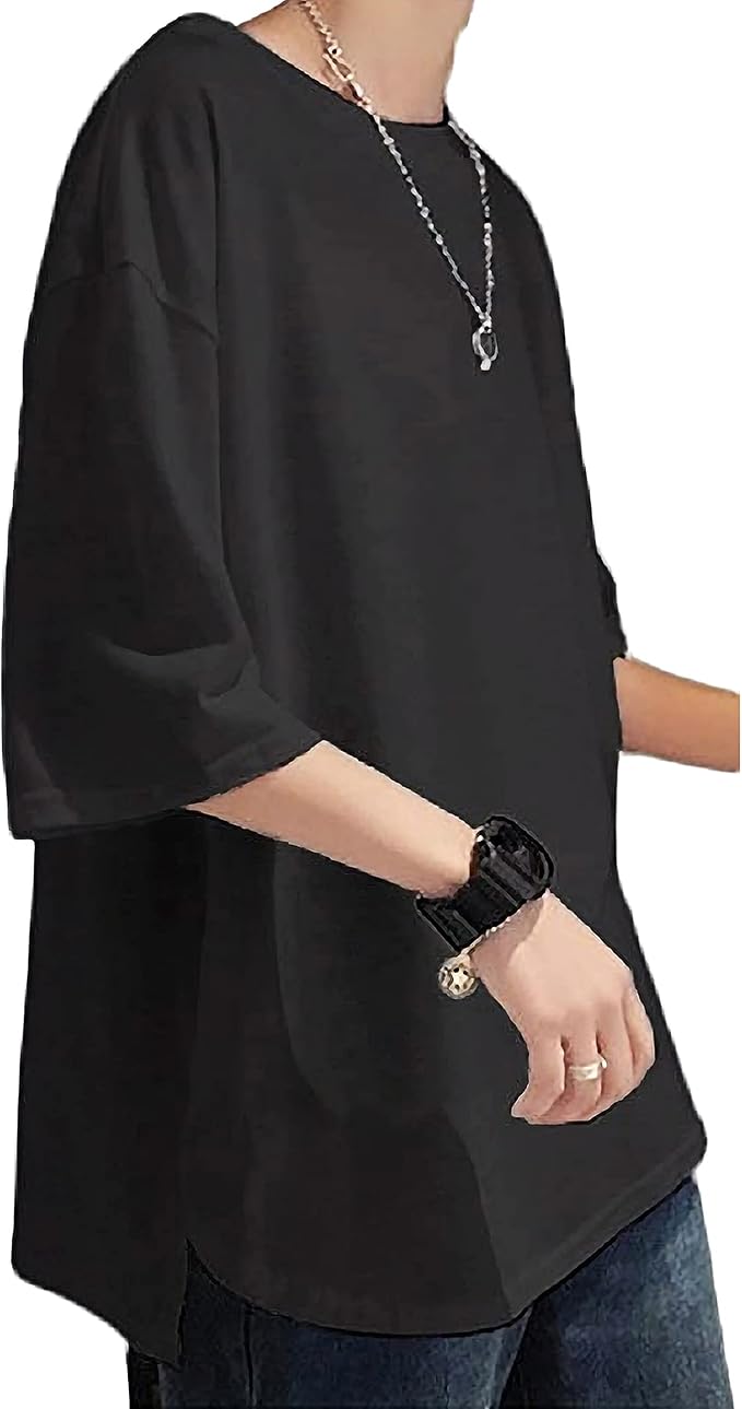 tシャツ メンズ 半袖 長袖 大きいサイズ 7分袖 無地 ラウンドカット おしゃれ ゆったり 夏服 メンズ tシャツ