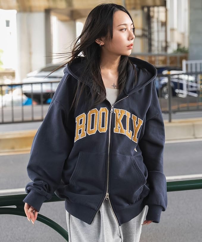 グラフィック BIG ZIPパーカー ユニセックス スクール ギフト プレゼント フード カジュアル ストリート メンズ パーカー ジップパーカー 学生 高校生 ダンス 通学 男子 女子 服 秋服 冬服