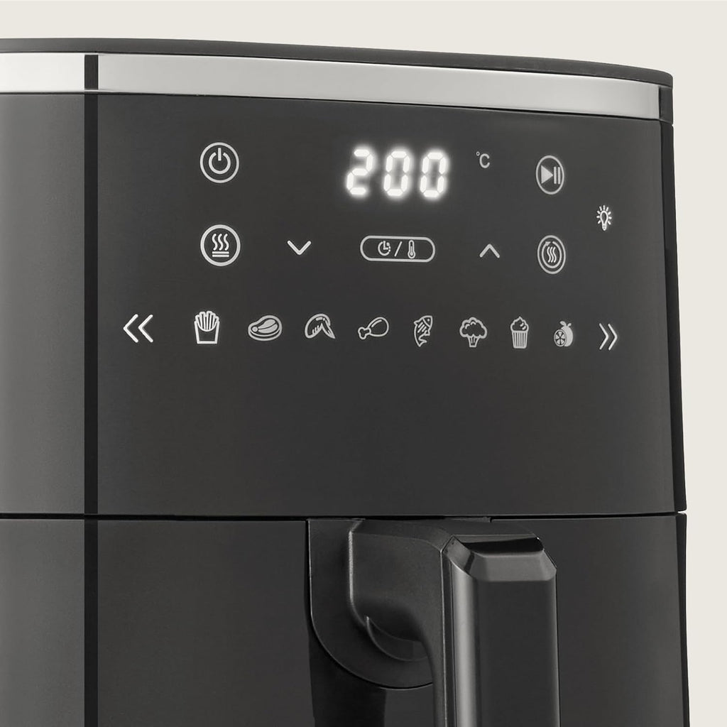 ベーシック ノンフライヤー 4.2L 見やすい窓付き 8種のプリセットメニュー 1200W ブラック